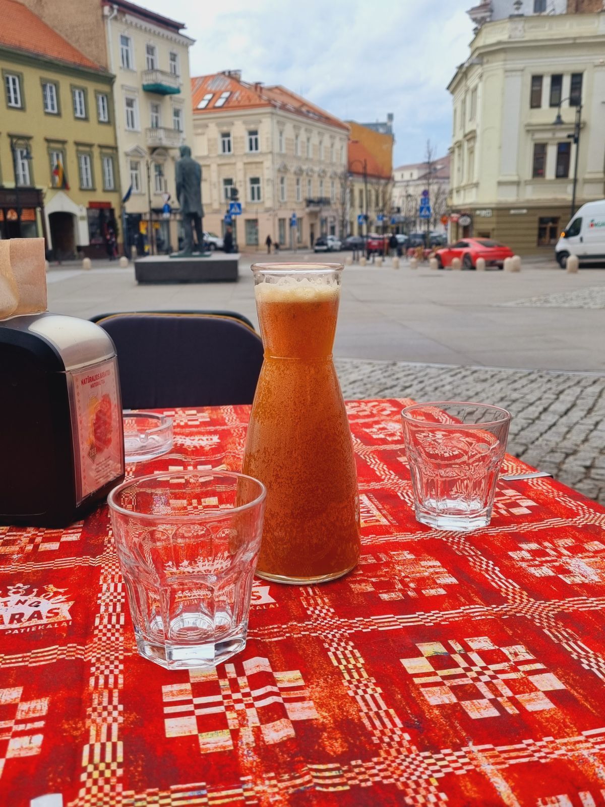 Traditional Lithuanian kvass at Etna Dvaras in Vilnius.