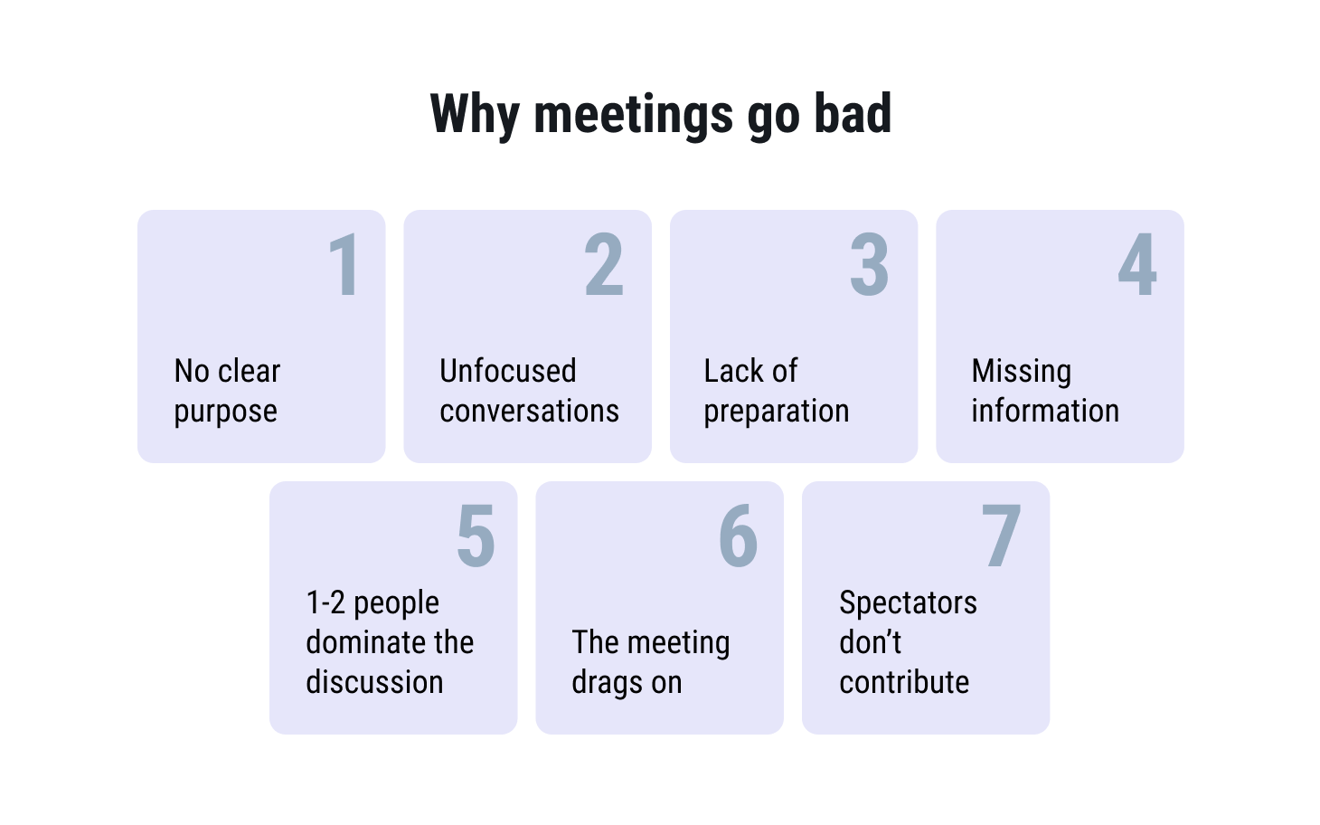 Reasons for why work meetings can go sideways.