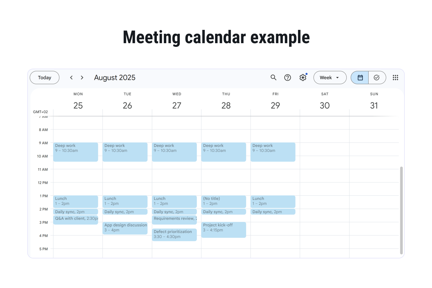A good work calendar combines time for deep work, time for meetings, and has free slots for rest.