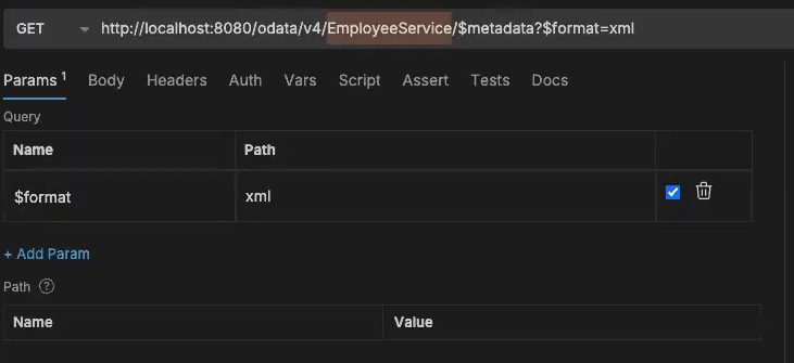 OData metadata endpoint